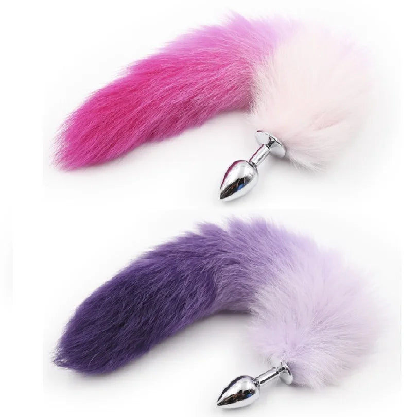 Pink & Purple Fox Tail Plug