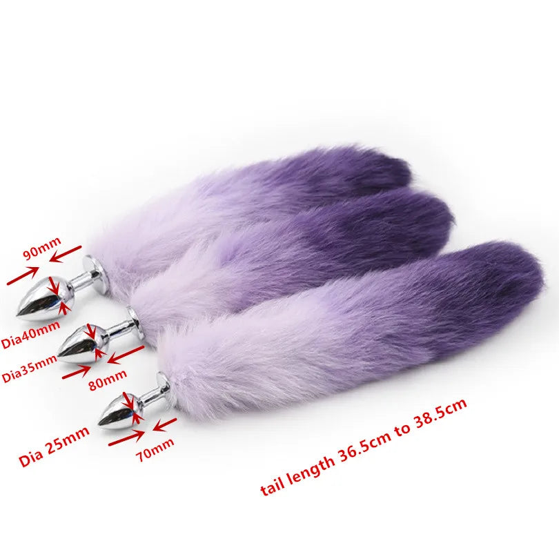 Pink & Purple Fox Tail Plug