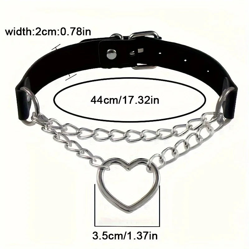 Heart Collar Choker W/ Leash
