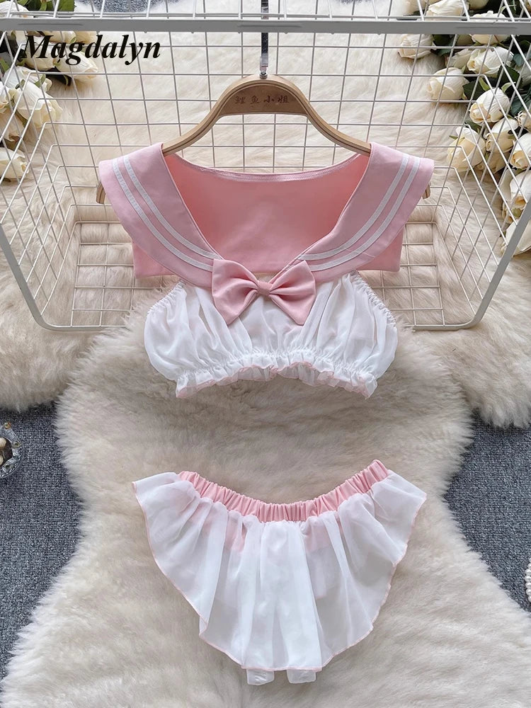 2 Piece Crop Top Skirt Set