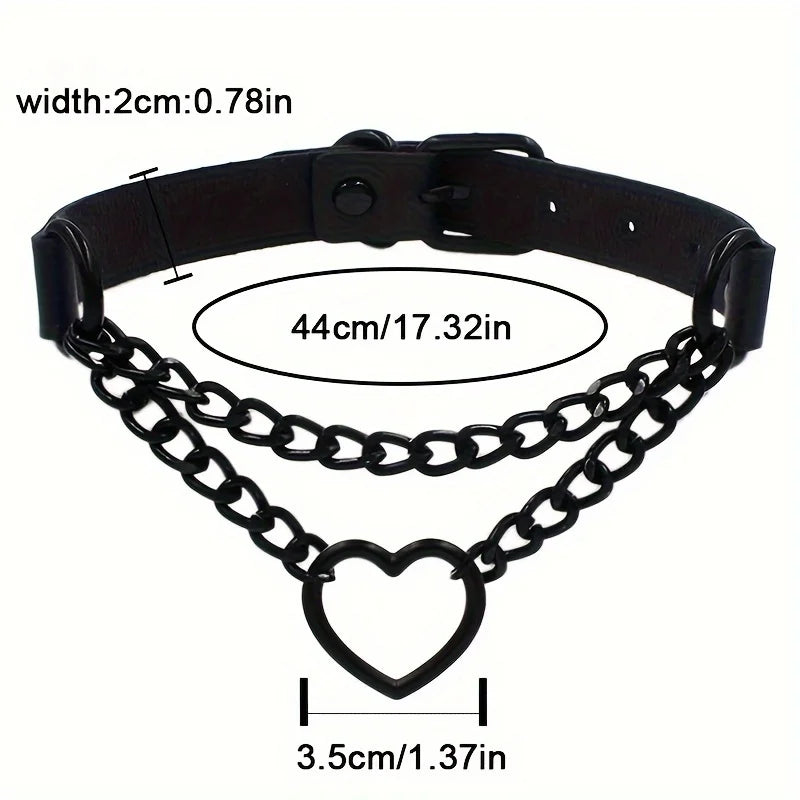 Heart Collar Choker W/ Leash